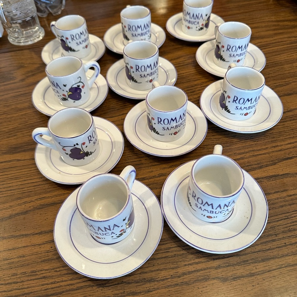 Espresso Cups 11 cups and saucers